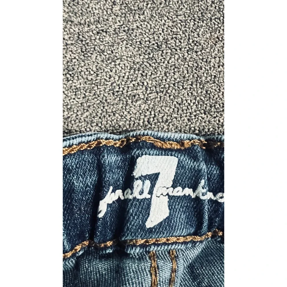 7 For All Mankind Skinny Jeans Kids Size 7 Blue Adjustable Waist Stretch Denim